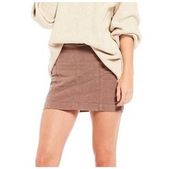 Free People Modern Femme light brown corduroy mini skirt size 4 - Picture 1 of 9